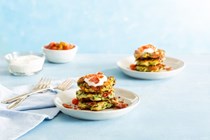 Turkey bacon zucchini fritters
