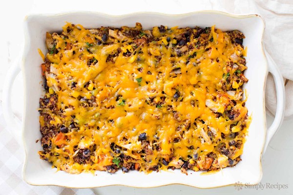 Turkey black bean quinoa bake