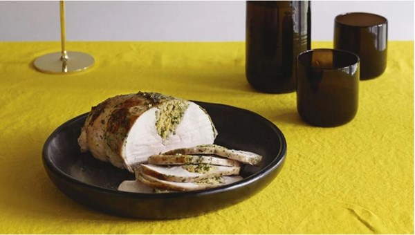 Turkey breast with preserved lemon bread stuffing