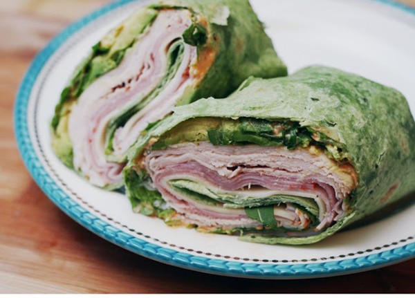 Turkey capicola wraps with chipolte & avocado