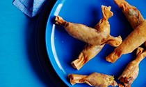 Turkey, coriander and coconut spring rolls