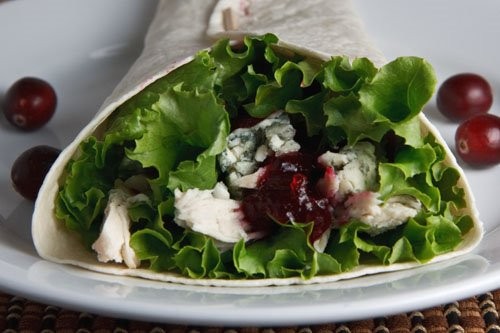 Turkey, cranberry and blue cheese wrap