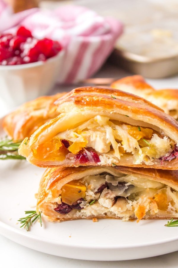 Turkey cranberry strudel