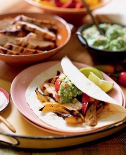 Turkey fajitas with guacamole vinaigrette