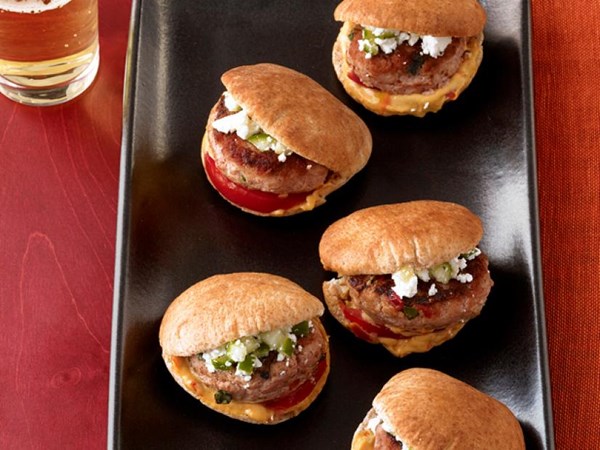 Turkey-hummus sliders