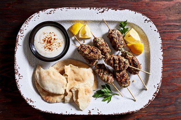 Turkey kebabs with tahini sauce