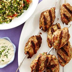Turkey kofta with tahini sauce