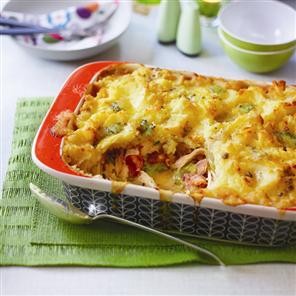 Turkey, leek and blue cheese mashed potato pie