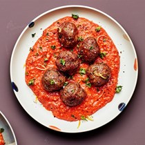 Turkey meatballs with romesco sauce
