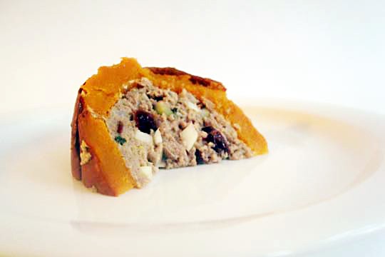 Turkey meatloaf in a pumpkin