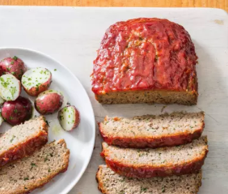 Turkey meatloaf with ketchup-brown sugar glaze