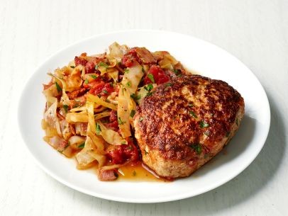 Turkey meatloaves with braised cabbage