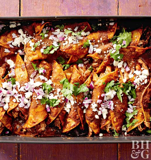 Turkey mole enchiladas