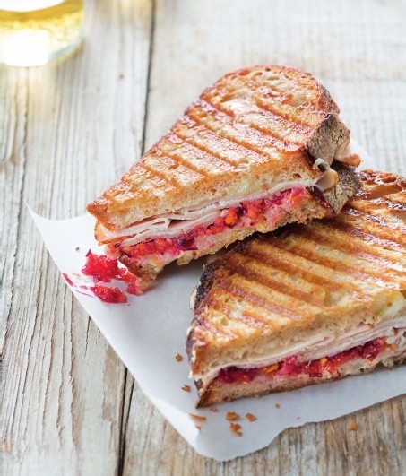 Turkey panini with cranberry relish