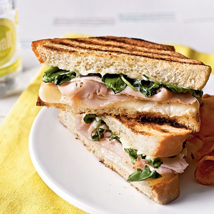Turkey panini with watercress and citrus aioli