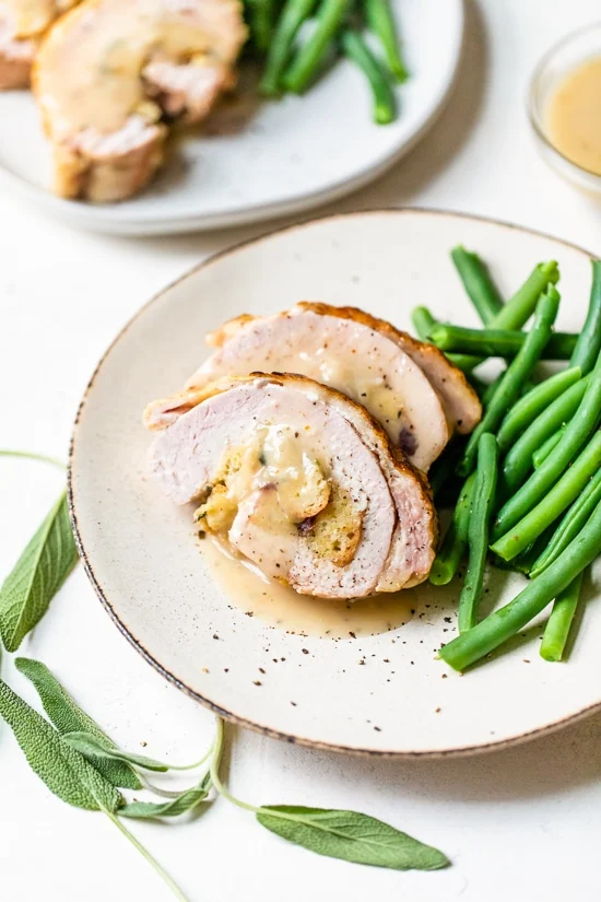 Turkey roulade (stuffed turkey breast)