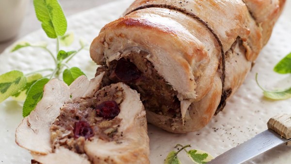 Turkey roulade with apple-cider gravy