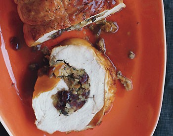 Turkey roulade with cider sauce