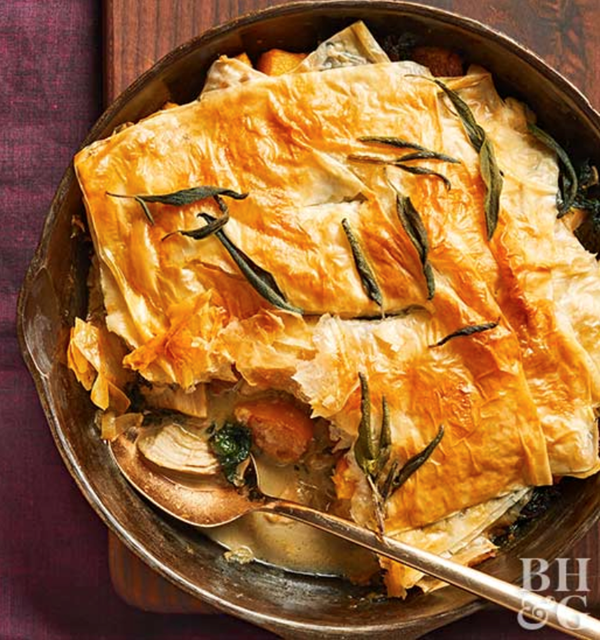 Turkey-sage spanakopita
