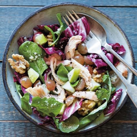 Turkey salad with Treviso, apple & grapes