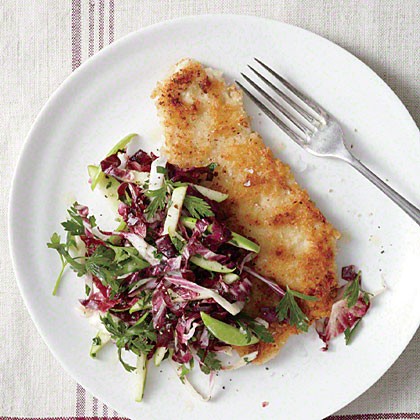 Turkey schnitzel with radicchio slaw