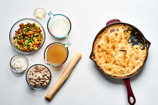 Turkey skillet pot pie