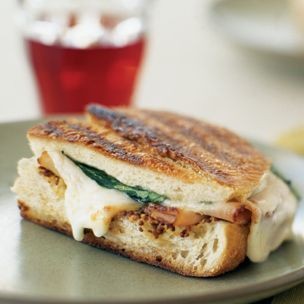 Turkey, smoked mozzarella, and arugula panini