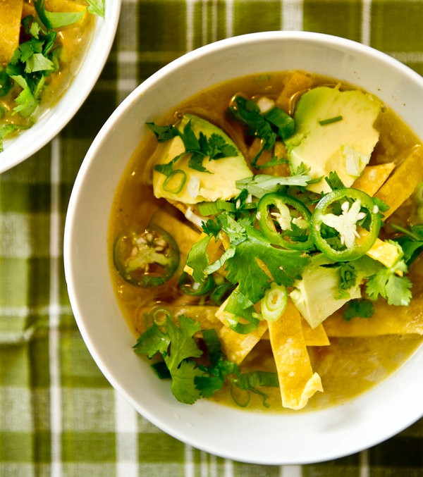 Turkey soup with lime and chile