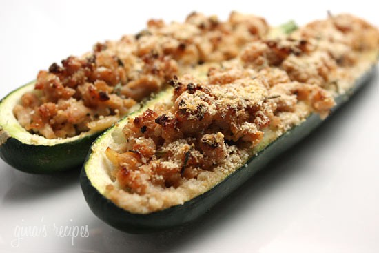 Turkey stuffed zucchini