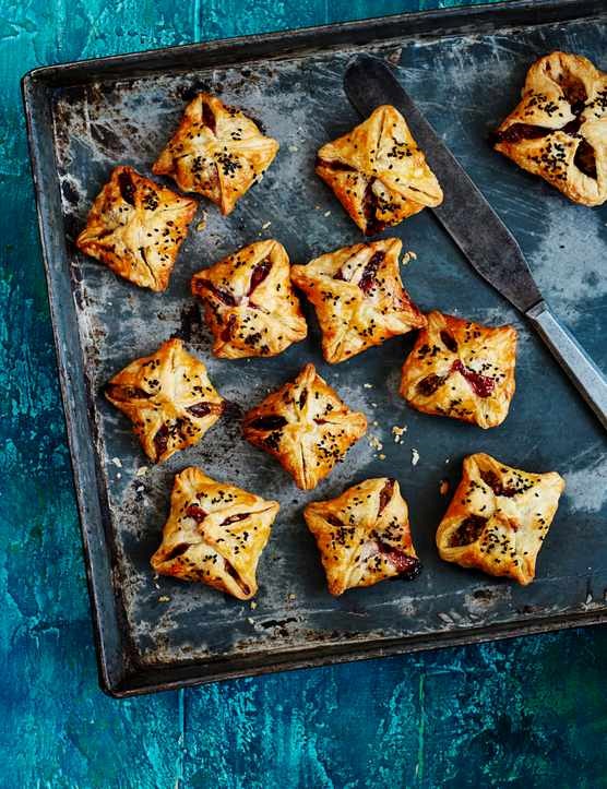 Turkey, stuffing and cranberry sausage puffs