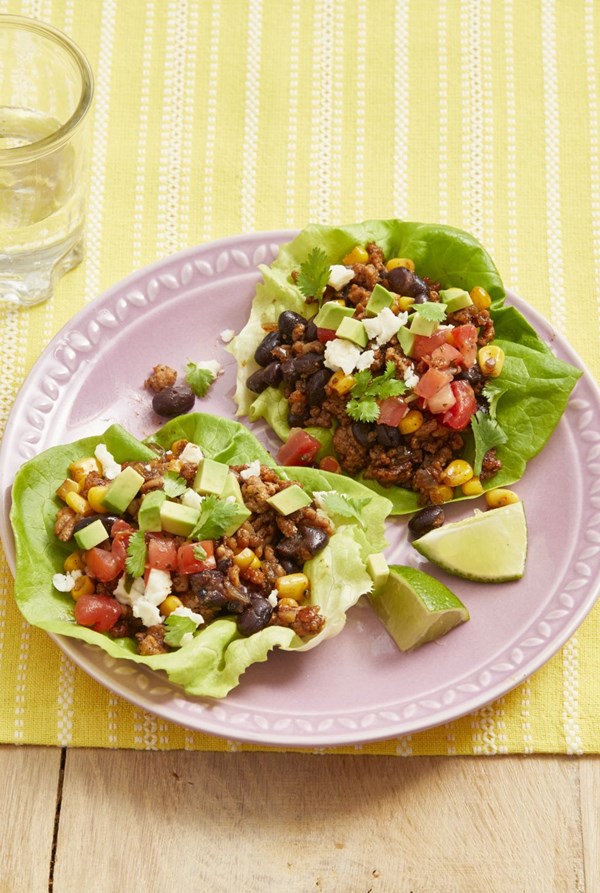 Turkey taco lettuce wraps