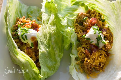 Turkey taco lettuce wraps
