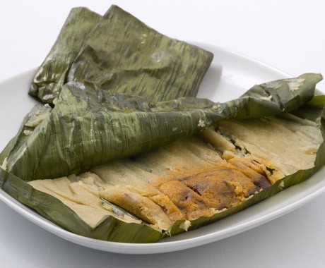 Turkey tamales with mole negro (Tamales de guajolote con mole negro)
