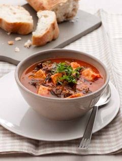 Turkey, wild rice & tomato soup