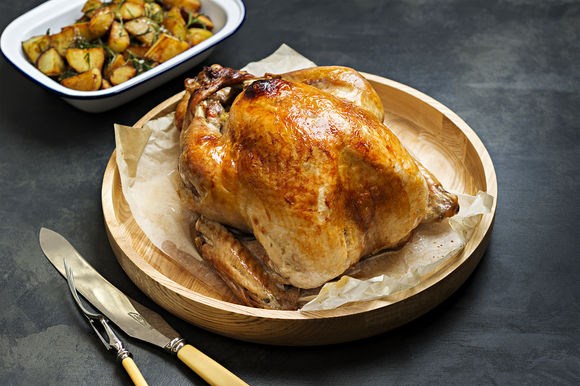 Turkey with apple and mint stuffing