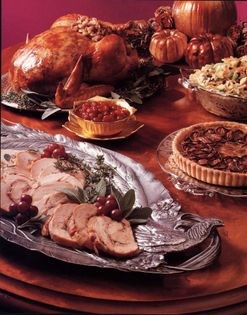 Turkey with sausage and chestnut stuffing