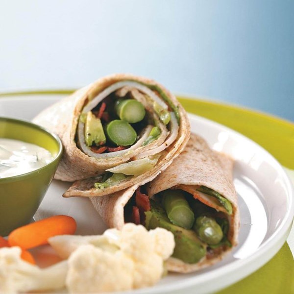 Turkey wraps with maple mustard dressing
