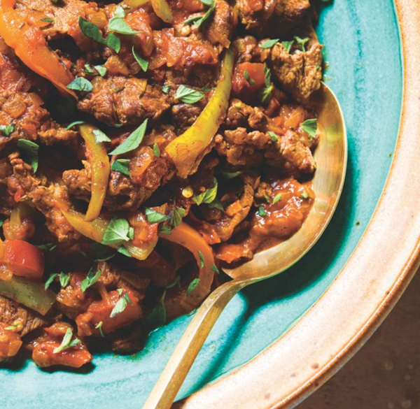 Turkish beef with peppers and tomatoes