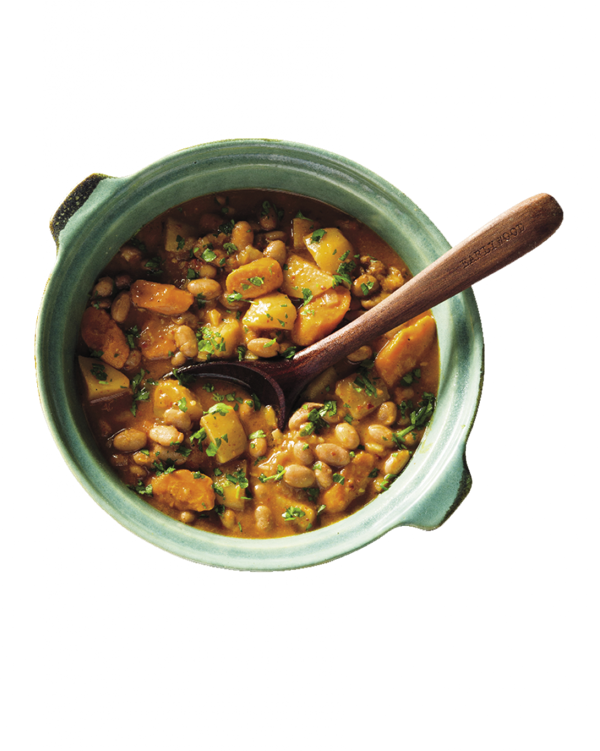 Turkish braised beans with potatoes and carrots