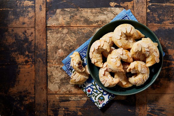 Turkish crescent cookies with spiced walnut filling