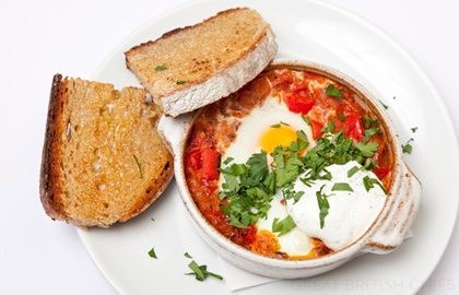 Turkish menemen with sumac yoghurt