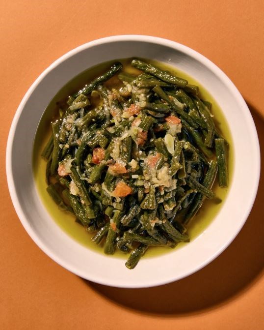 Turkish olive oil-braised green beans