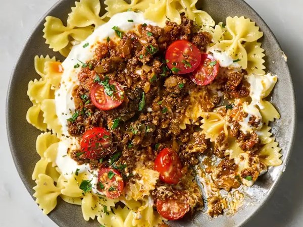 Turkish pasta (Yalancı mantı) 