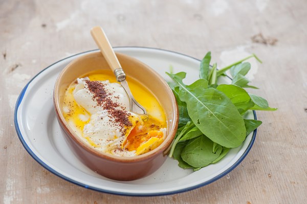 Turkish poached eggs with yoghurt & sumac