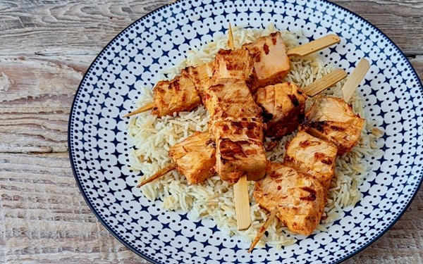 Turkish salmon kebaps
