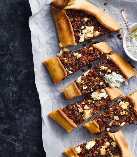 Turkish spiced beef pide