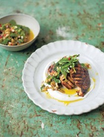 Turkish-spiced chicken with hot green relish