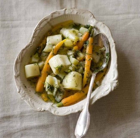 Turkish-style braised leeks