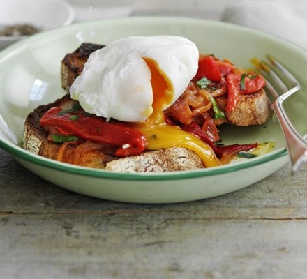 Turkish-style eggs on garlic sourdough