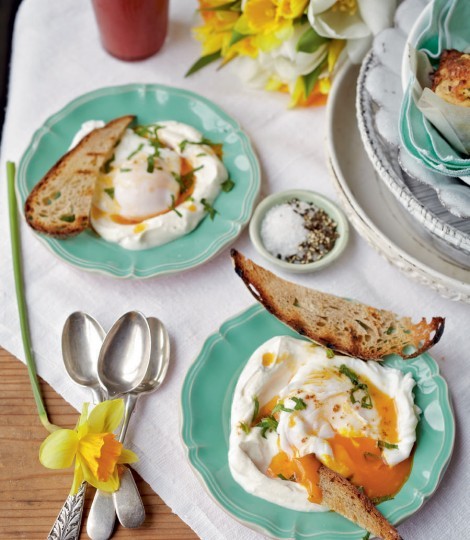 Turkish-style poached eggs with yogurt and chilli butter